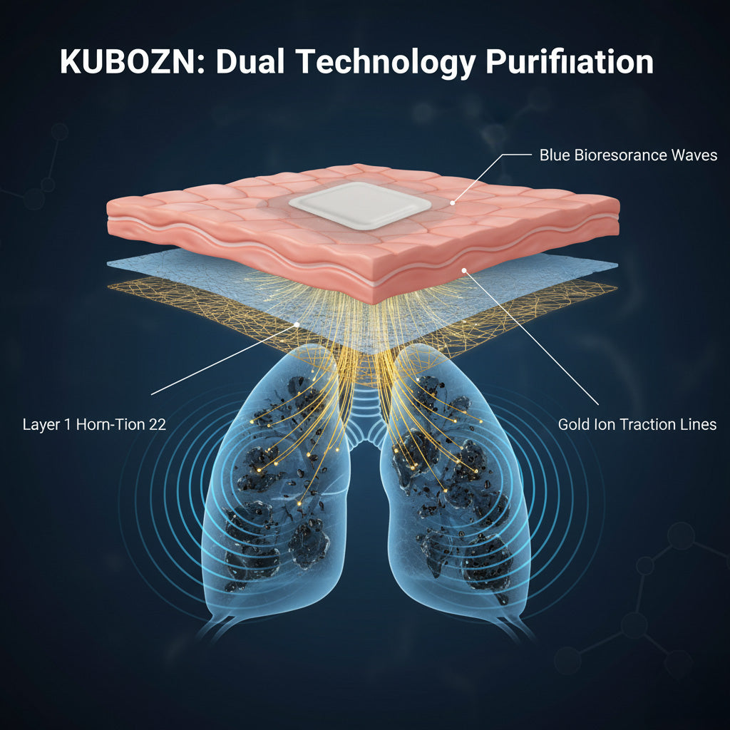 KUBOZN® Targeted Lung Cleansing Patch;End cough and chest tightness caused by smoking: Activate your lungs' self-cleaning mechanism and regain the freedom to breathe.