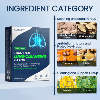 KUBOZN® Targeted Lung Cleansing Patch;End cough and chest tightness caused by smoking: Activate your lungs' self-cleaning mechanism and regain the freedom to breathe.