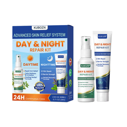 KUBOZN® Psoriasis Day & Night Repair System - 100% Steroid-Free Relief Duo for Plaques, Scaling & Itch (offer)