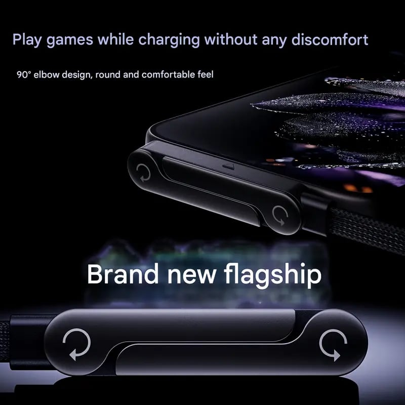 🥇KUBOZN® 2-in-1 Invisible Holder Charger Cable – 240W Fast Charging Cord with Built-In Phone Stand (Offer)