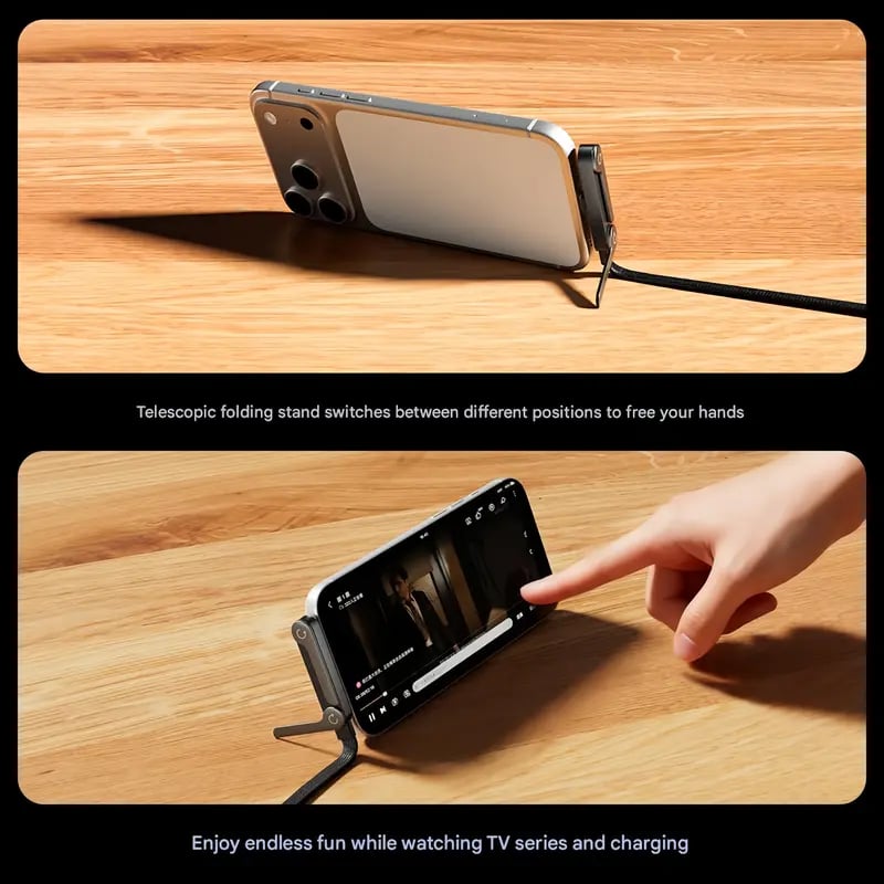 🥇KUBOZN® 2-in-1 Invisible Holder Charger Cable – 240W Fast Charging Cord with Built-In Phone Stand (Offer)