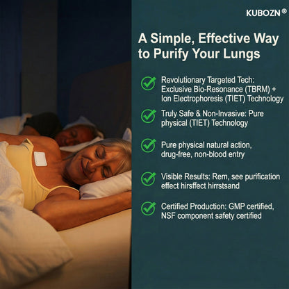 KUBOZN® Targeted Lung Cleansing Patch;End cough and chest tightness caused by smoking: Activate your lungs' self-cleaning mechanism and regain the freedom to breathe.